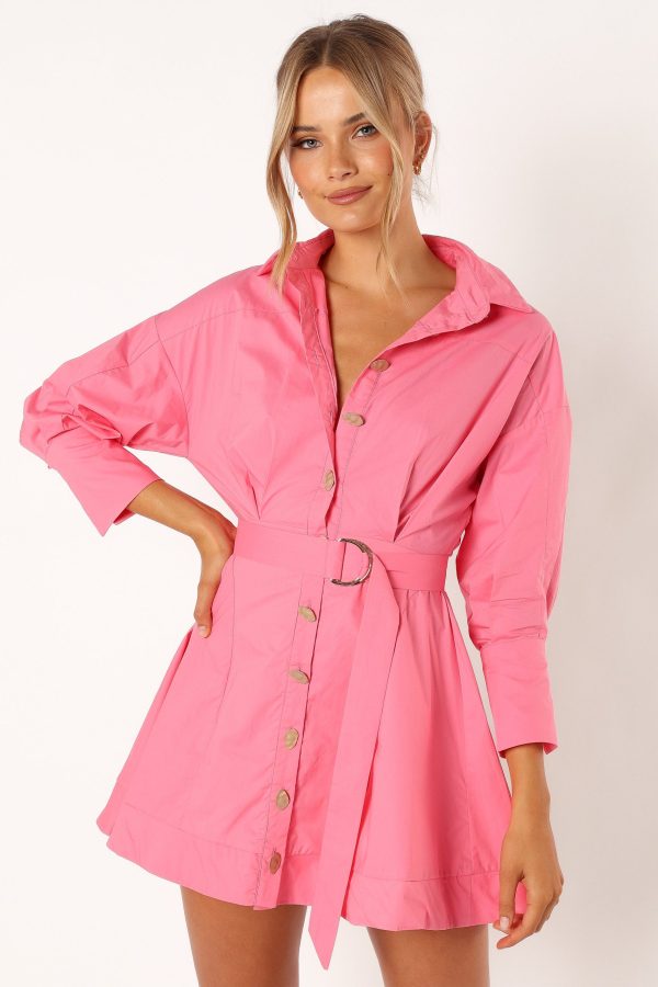 Julia Belted Mini Dress - Pink